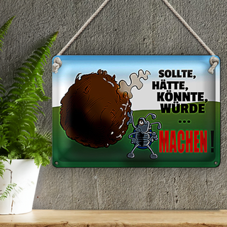 Blechschild Spruch 30x20cm Sollte hätte könnte Machen