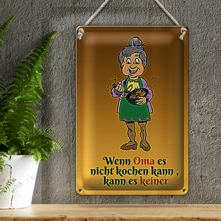 Blechschild Spruch 20x30cm Wenn Oma es nicht kochen kann