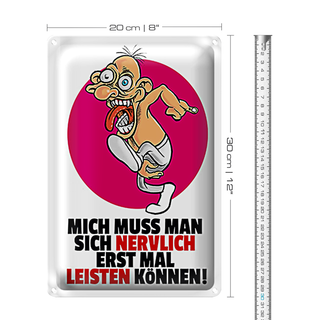 Blechschild Spruch 20x30cm Mich nervlich leisten können