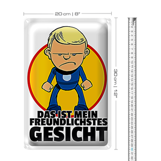 Blechschild Spruch 20x30cm Mein freundlichstes Gesicht
