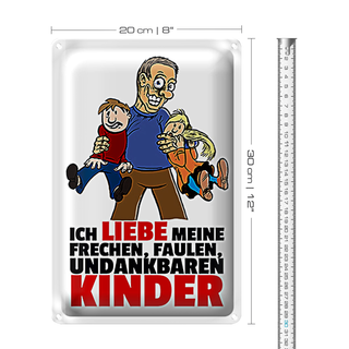 Blechschild Spruch 20x30cm Liebe meine frechen Kinder