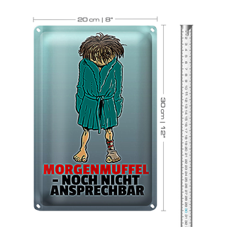 Blechschild Spruch 20x30cm Morgenmuffel noch nicht ansprechbar