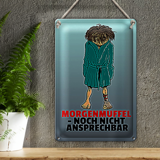 Blechschild Spruch 20x30cm Morgenmuffel noch nicht ansprechbar