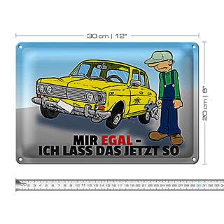 Blechschild Spruch 30x20cm Mir egal ich lass das jetzt so (Auto)