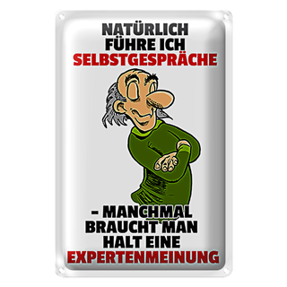 Blechschild Spruch 20x30cm Selbstgespräche Expertenmeinung