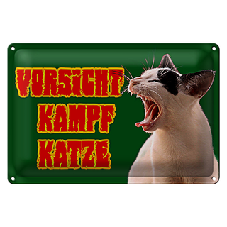 Blechschild Spruch 30x20cm Vorsicht Kampfkatze