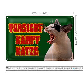Blechschild Spruch 30x20cm Vorsicht Kampfkatze