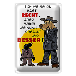 Blechschild Spruch 20x30cm meine Meinung gefällt mir besser