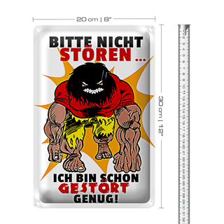 Blechschild Spruch 20x30cm Nicht stören bin gestört genug