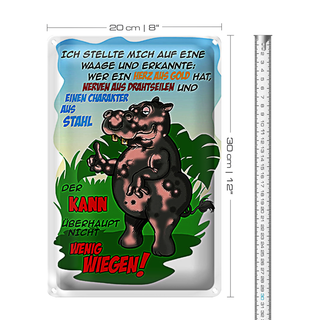 Blechschild Spruch 20x30cm Ich stellte mich auf Waage