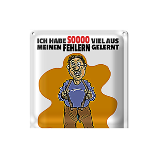 Blechschild Spruch 20x30 Ich habe viel aus Fehlern gelernt