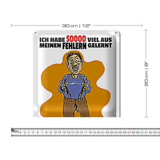 Blechschild Spruch 20x30 Ich habe viel aus Fehlern gelernt