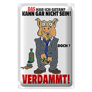 Blechschild Spruch 20x30cm Das hab ich getan kann nicht sein