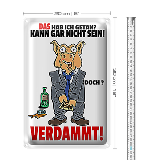Blechschild Spruch 20x30cm Das hab ich getan kann nicht sein