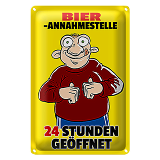 Blechschild 20x30cm Bierannahmestelle 24h geöffnet Bier
