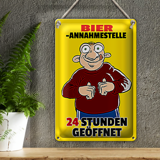 Blechschild 20x30cm Bierannahmestelle 24h geöffnet Bier