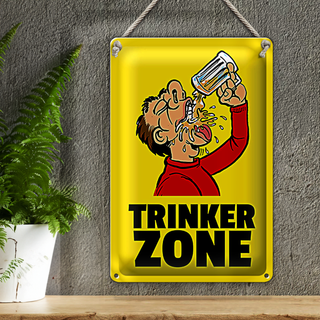 Blechschild 20x30cm Trinkerzone Bierkrug