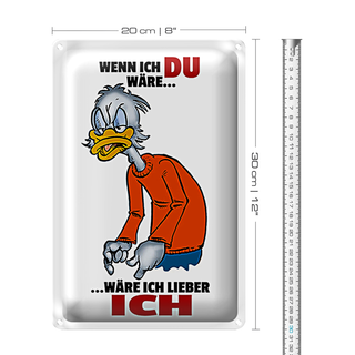 Blechschild Spruch 20x30cm wenn ich Du wäre wäre ich lieber ich