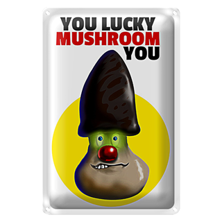 Blechschild Spruch 20x30cm You lucky mushroom you