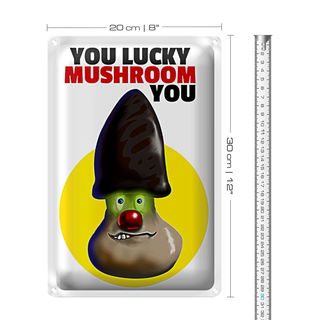 Blechschild Spruch 20x30cm You lucky mushroom you