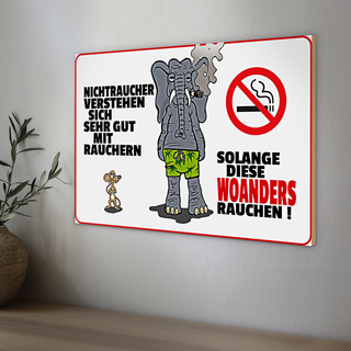Holzschild Spruch 30x20cm Nichtraucher verstehen sich mit