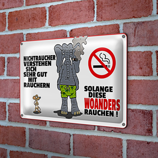 Blechschild Spruch 30x20cm Nichtraucher verstehen sich mit