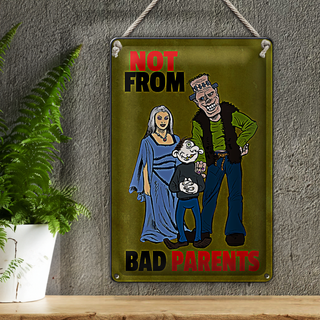 Blechschild Spruch 20x30cm Not from bad parents
