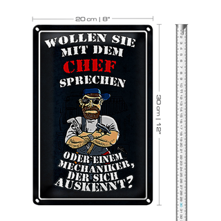 Blechschild Spruch 20x30cm Wollen Sie mit dem Chef sprechen