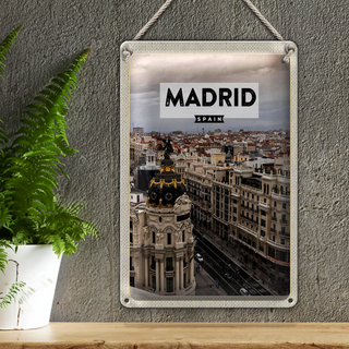 Blechschild Reise 20x30cm Madrid Spanien Reiseziel Architektur