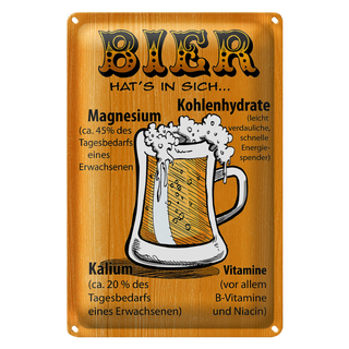 Blechschild 20x30cm Bier hat's in sich Vitamine