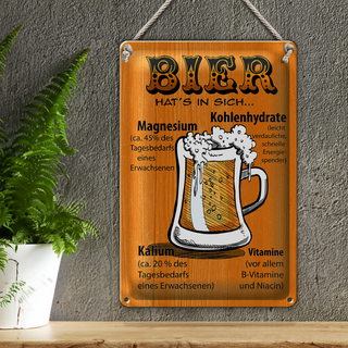 Blechschild 20x30cm Bier hat's in sich Vitamine
