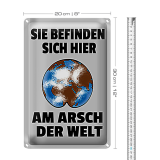 Blechschild Spruch 20x30cm Sie befinden sich am Arsch Schld