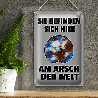 Blechschild Spruch 20x30cm Sie befinden sich am Arsch Schld