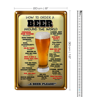Blechschild 20x30cm How to order a Beer please