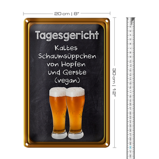 Blechschild 20x30cm Tagesgericht Schaumsüppchen Hopfen Sch