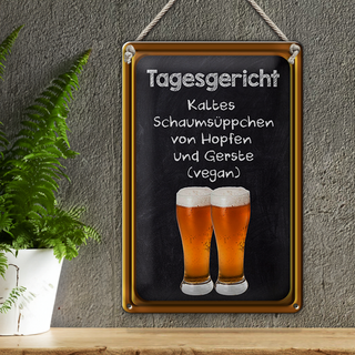 Blechschild 20x30cm Tagesgericht Schaumsüppchen Hopfen Sch
