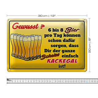 Blechschild 30x20cm 6-8 Bier ganzer Scheiß egal