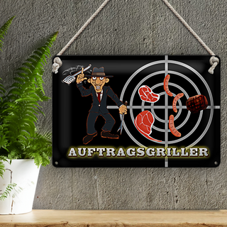Blechschild Grillen 30x20cm Auftragsgriller Fleisch
