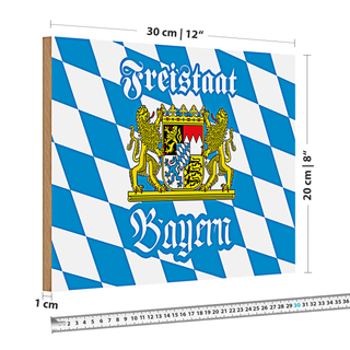 Holzschild Bayern 30x20cm Freistaat Bayern Wappen