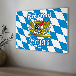 Holzschild Bayern 30x20cm Freistaat Bayern Wappen