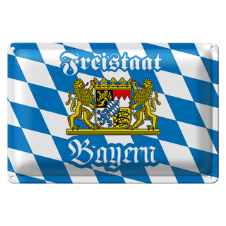 Blechschild Bayern 30x20cm Freistaat Bayern Wappen