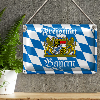 Blechschild Bayern 30x20cm Freistaat Bayern Wappen