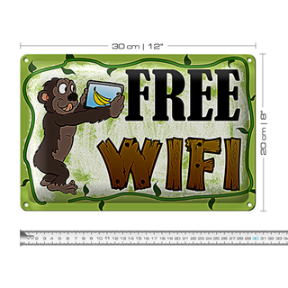 Blechschild Free WiFi 30x20cm Internet WLAN
