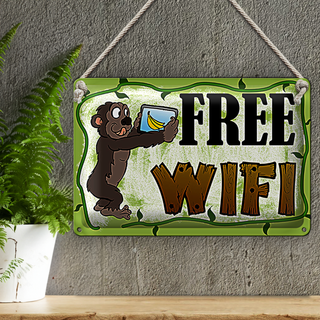 Blechschild Free WiFi 30x20cm Internet WLAN