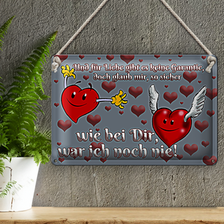 Blechschild Spruch 30x20cm Für Liebe gibt&#039;s keine Garantie