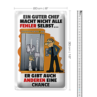 Blechschild Spruch 20x30cm Guter Chef Fehler nicht selbst