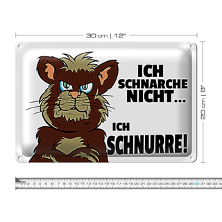Blechschild Spruch 30x20cm ich schnarche nicht ich schnurre