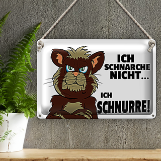 Blechschild Spruch 30x20cm ich schnarche nicht ich schnurre