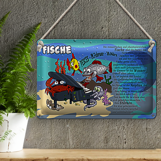 Blechschild Sternzeichen 30x20cm Fische 19 Februar 20 März