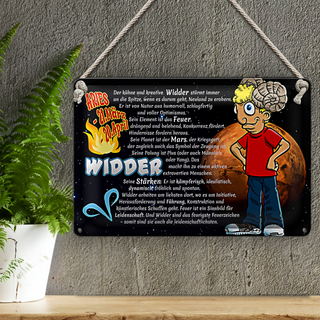 Blechschild Sternzeichen 30x20cm Widder Planet Mars
